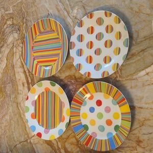 PUNCH STUDIOS Confetti Rainbow Dessert Plates Dishes